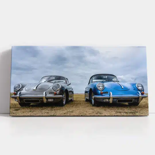 Tablou doua masini vintage Porsche 356 4611 detalii tablou