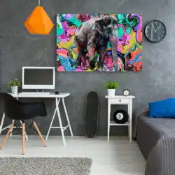 Tablou elefant fundal abstract graffiti 4996 camera tineret