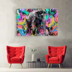 Tablou elefant fundal abstract graffiti 4996 hol