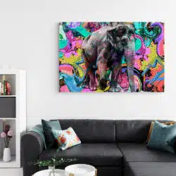 Tablou elefant fundal abstract graffiti 4996 living