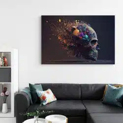 Tablou fantezie craniu cu ornament decorativ albastru galben 1668 living - Afis Poster Tablou fantezie craniu cu ornament decorativ pentru living casa birou bucatarie livrare in 24 ore la cel mai bun pret.