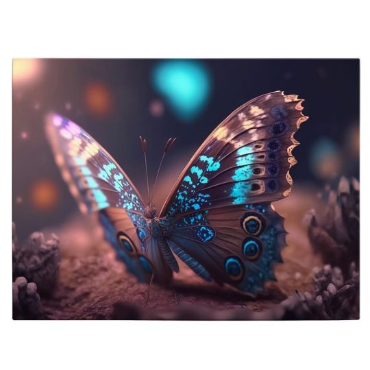 Tablou fantezie fluture detaliu albastru maro 1669 front - Afis Poster fantezie fluture detaliu albastru maro pentru living casa birou bucatarie livrare in 24 ore la cel mai bun pret.