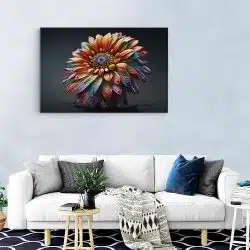 Tablou floare creata prin inteligenta artificiala multicolor 1457 living modern - Afis Poster tablou floare creata prin inteligenta artificiala pentru living casa birou bucatarie livrare in 24 ore la cel mai bun pret.