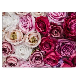 Tablou flori trandafiri rosii, roz