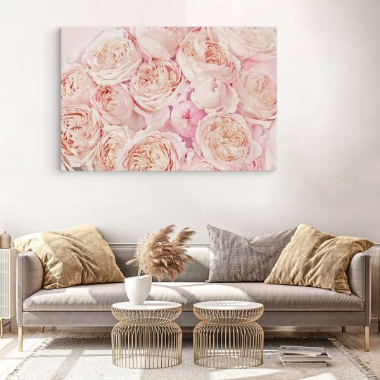 Tablou flori trandafiri roz detaliu