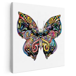 Tablou fluture stil Mandala multicolor 1427 - Afis Poster fluture stil Mandala multicolor pentru living casa birou bucatarie livrare in 24 ore la cel mai bun pret.