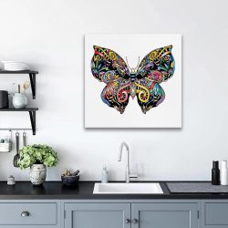 Tablou fluture stil Mandala multicolor 1427 camera 3 - Afis Poster fluture stil Mandala multicolor pentru living casa birou bucatarie livrare in 24 ore la cel mai bun pret.