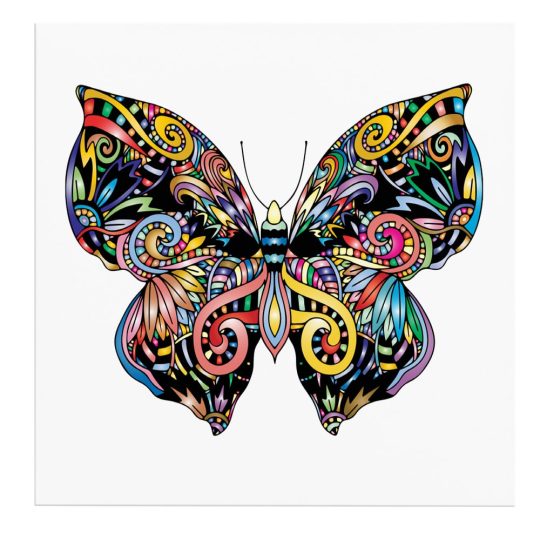 Tablou fluture stil Mandala multicolor 1427 frontal - Afis Poster fluture stil Mandala multicolor pentru living casa birou bucatarie livrare in 24 ore la cel mai bun pret.