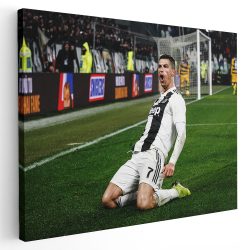 Tablou fotbalist Cristiano Ronaldo pe terenul de sport verde 1563 - Afis Poster Tablou Cristiano Ronaldo Afis pentru living casa birou bucatarie livrare in 24 ore la cel mai bun pret.