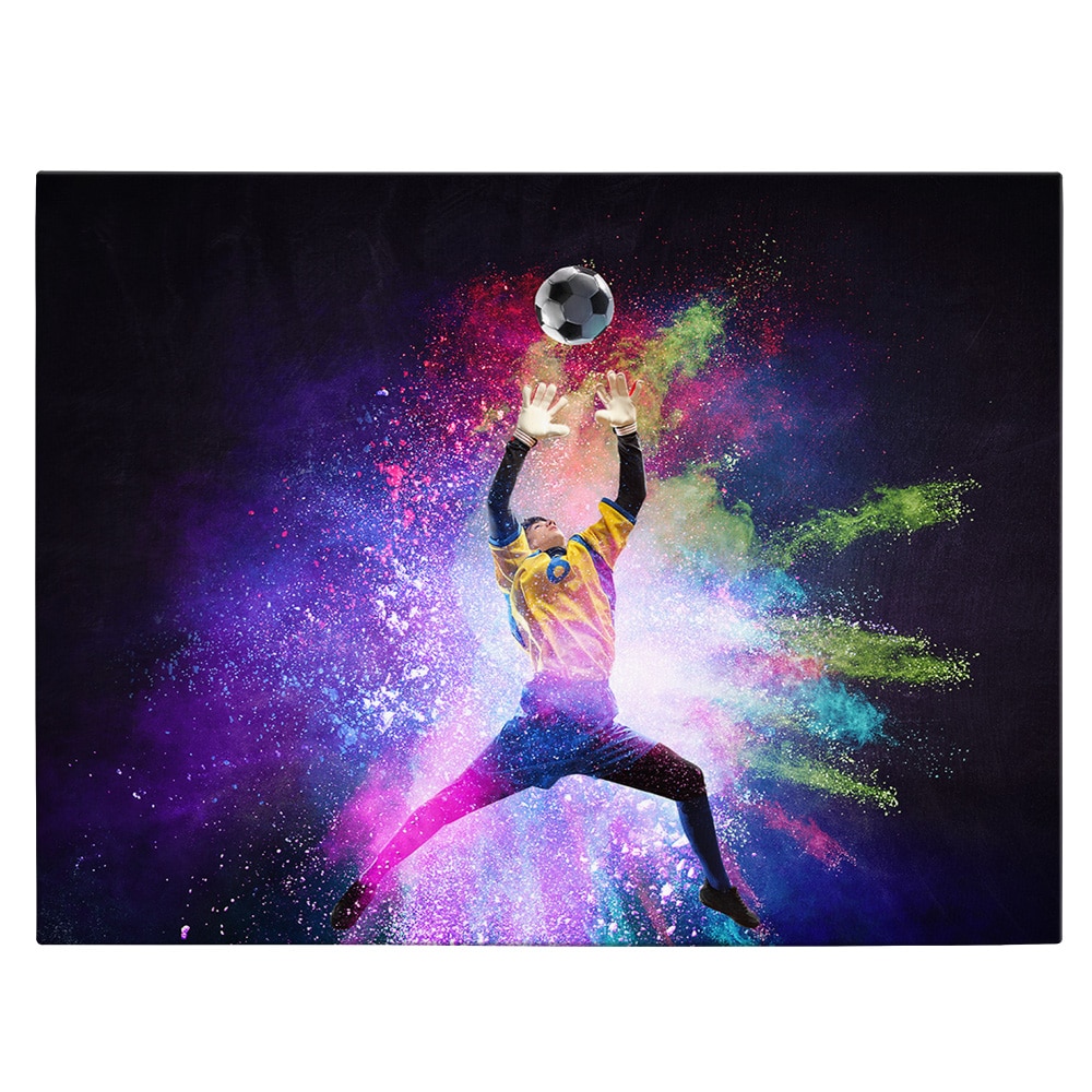 Tablou portar fotbal in pulbere multicolora 1610 - Material produs:: Poster pe hartie FARA RAMA, Dimensiunea:: 70x100 cm