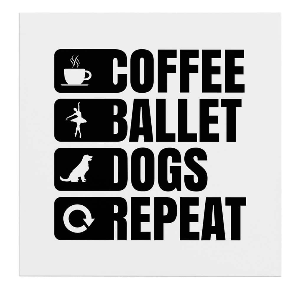 Tablou ilustratie simboluri cafea balet caini 2145 - Material produs:: Poster pe hartie FARA RAMA, Dimensiunea:: 100x100 cm