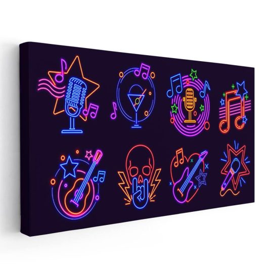 Tablou ilustratie simboluri neon muzica mov 2144 - Afis Poster Tablou ilustratie simboluri neon muzica pentru living casa birou bucatarie livrare in 24 ore la cel mai bun pret.