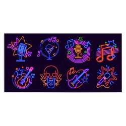 Tablou ilustratie simboluri neon muzica mov 2144 front - Afis Poster Tablou ilustratie simboluri neon muzica pentru living casa birou bucatarie livrare in 24 ore la cel mai bun pret.