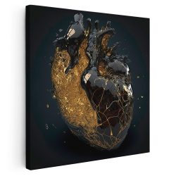 Tablou inima creata din onix negru si auriu negru galben 1628 - Afis Poster tablou inima onix negru auriu pentru living casa birou bucatarie livrare in 24 ore la cel mai bun pret.