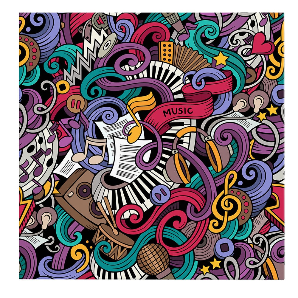 Tablou instrumente muzicale, fundal abstract 2110 - Material produs:: Poster pe hartie FARA RAMA, Dimensiunea:: 100x100 cm