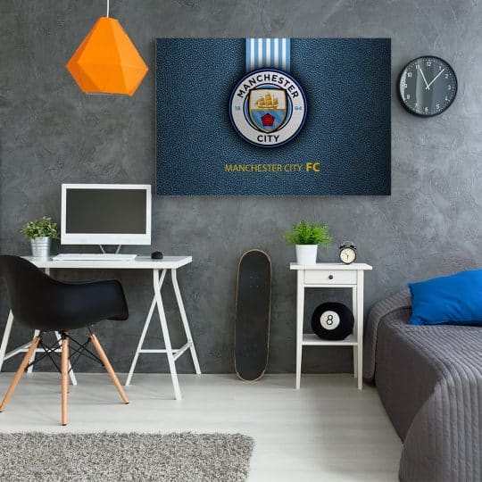 Tablou logo echipa Manchester City FC fotbal 3313 camera tineret