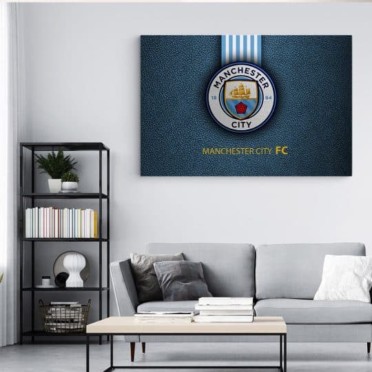 Tablou logo echipa Manchester City FC fotbal 3313 living modern 4