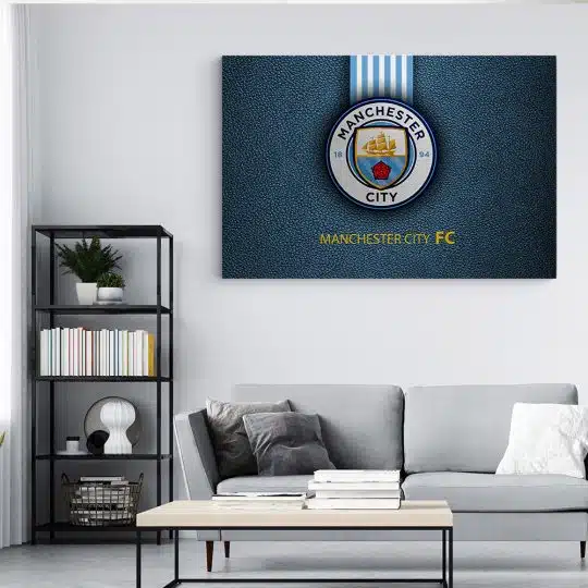 Tablou logo echipa Manchester City FC fotbal 3313 living modern 4