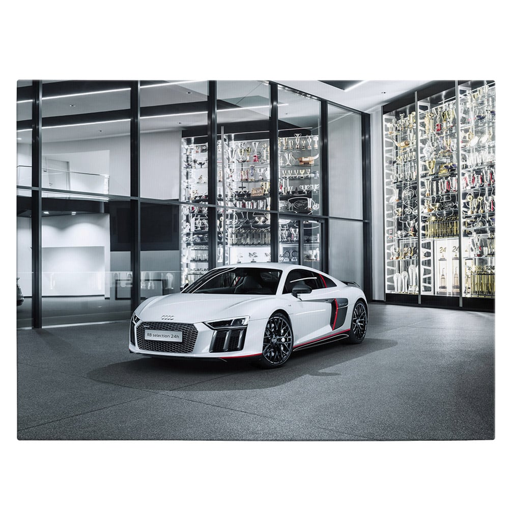 Tablou masina Audi R8 V10 Plus Selection - Material produs:: Tablou canvas pe panza CU RAMA, Dimensiunea:: 80x120 cm