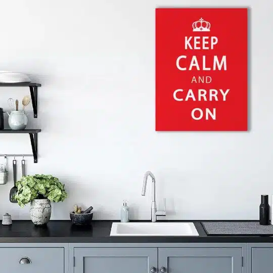 Tablou mesaj motivational despre a fi calm rosu 1476 bucatarie - Afis Poster Tablou mesaj motivational keep calm pentru living casa birou bucatarie livrare in 24 ore la cel mai bun pret.