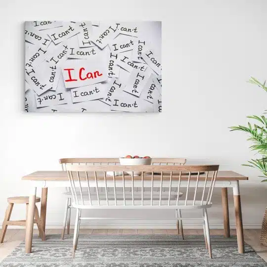 Tablou mesaj motivational despre a putea alb 1474 bucatarie3 - Afis Poster tablou mesaj motivational i can pentru living casa birou bucatarie livrare in 24 ore la cel mai bun pret.