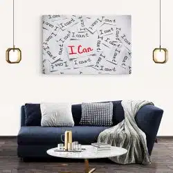 Tablou mesaj motivational despre a putea alb 1474 living modern 2 - Afis Poster tablou mesaj motivational i can pentru living casa birou bucatarie livrare in 24 ore la cel mai bun pret.