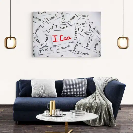 Tablou mesaj motivational despre a putea alb 1474 living modern 2 - Afis Poster tablou mesaj motivational i can pentru living casa birou bucatarie livrare in 24 ore la cel mai bun pret.