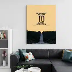 Tablou mesaj motivational despre drumetie galben 1489 living 2 - Afis Poster Tablou motivational despre cale dificila si destinatie pentru living casa birou bucatarie livrare in 24 ore la cel mai bun pret.