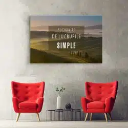 Tablou mesaj motivational despre simplitate verde 1481 hol - Afis Poster tablou afis mesaj motivational bucura-te de lucrurile simple pentru living casa birou bucatarie livrare in 24 ore la cel mai bun pret.