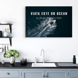 Tablou mesaj motivational despre viata albastru 1464 bucatarie - Afis Poster tablou motivational viata este un ocean pentru living casa birou bucatarie livrare in 24 ore la cel mai bun pret.