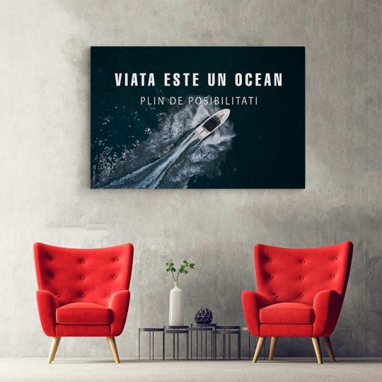Tablou mesaj motivational despre viata albastru 1464 hol - Afis Poster tablou motivational viata este un ocean pentru living casa birou bucatarie livrare in 24 ore la cel mai bun pret.