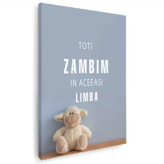 Tablou mesaj motivational despre zambet albastru 1498 - Afis Poster Tablou toti zambim in aceeasi limba pentru living casa birou bucatarie livrare in 24 ore la cel mai bun pret.