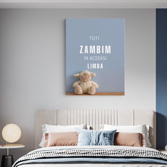 Tablou mesaj motivational despre zambet albastru 1498 dormitor - Afis Poster Tablou toti zambim in aceeasi limba pentru living casa birou bucatarie livrare in 24 ore la cel mai bun pret.