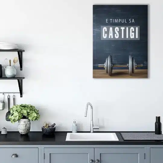 Tablou mesaj motivational pentru a castiga gri 1495 bucatarie - Afis Poster Tablou motivational e timpul sa castigi pentru living casa birou bucatarie livrare in 24 ore la cel mai bun pret.