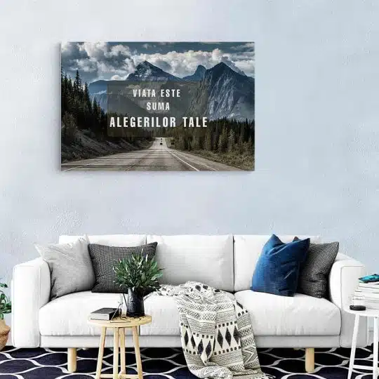 Tablou mesaj motivational viata albastru 1478 living modern - Afis Poster tablou mesaj motivational despre viata pentru living casa birou bucatarie livrare in 24 ore la cel mai bun pret.