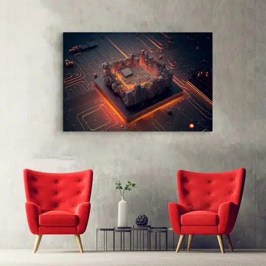 Tablou microcip placa de baza cu lumini neon rosu negru 1654 hol - Afis Poster Tablou microcip placa de baza pentru living casa birou bucatarie livrare in 24 ore la cel mai bun pret.