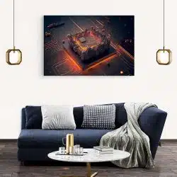 Tablou microcip placa de baza cu lumini neon rosu negru 1654 living modern 2 - Afis Poster Tablou microcip placa de baza pentru living casa birou bucatarie livrare in 24 ore la cel mai bun pret.