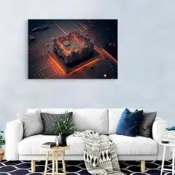 Tablou microcip placa de baza cu lumini neon rosu negru 1654 living modern - Afis Poster Tablou microcip placa de baza pentru living casa birou bucatarie livrare in 24 ore la cel mai bun pret.