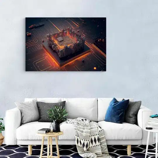 Tablou microcip placa de baza cu lumini neon rosu negru 1654 living modern - Afis Poster Tablou microcip placa de baza pentru living casa birou bucatarie livrare in 24 ore la cel mai bun pret.