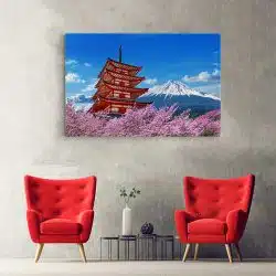 Tablou muntele Fuji si pagoda Chureito Japonia 4398 hol