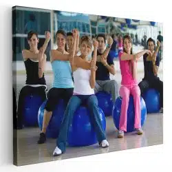 Tablou oameni pe mingi fitness facand exercitii 3297