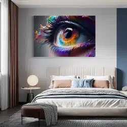 Tablou ochi cu iris colorat curcubeu detaliu multicolor 1652 dormitor - Afis Poster Tablou ochi cu iris colorat curcubeu detaliu multicolor pentru living casa birou bucatarie livrare in 24 ore la cel mai bun pret.