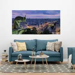 Tablou ornament gargui Notre Dame Paris Franta albastru 1763 tablou camera hotel - Afis Poster Tablou ornament gargui Notre Dame Paris Franta albastru pentru living casa birou bucatarie livrare in 24 ore la cel mai bun pret.