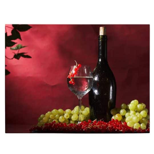 Tablou pahar sticla cu vin struguri 4056 front
