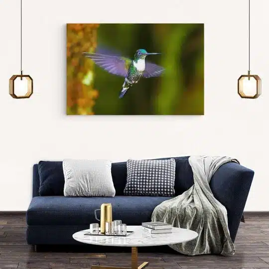 Tablou pasare colibri in zbor mov verde 1590 living modern 2 - Afis Poster tablou pasare colibri in zbor mov pentru living casa birou bucatarie livrare in 24 ore la cel mai bun pret.