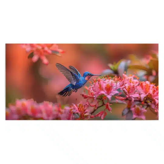 Tablou pasare colibri in zbor printre flori 5207 front