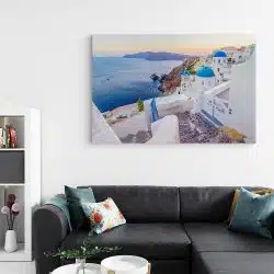 Tablou peisaj Santorini Grecia albastru alb 1895 living - Afis Poster Tablou peisaj Santorini Grecia albastru alb pentru living casa birou bucatarie livrare in 24 ore la cel mai bun pret.