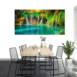 Tablou peisaj cascade Lacurile Plitvice Croatia albastru 1798 tablou modern bucatarie - Afis Poster Tablou peisaj cascade Lacurile Plitvice Croatia albastru pentru living casa birou bucatarie livrare in 24 ore la cel mai bun pret.