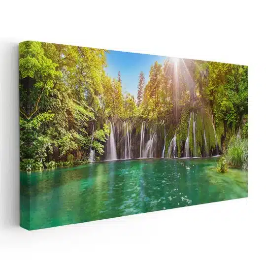 Tablou peisaj cascade Lacurile Plitvice Croatia verde 1827 - Afis Poster Tablou peisaj cascade Lacurile Plitvice Croatia verde pentru living casa birou bucatarie livrare in 24 ore la cel mai bun pret.