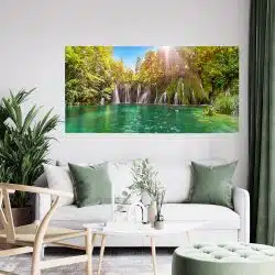 Tablou peisaj cascade Lacurile Plitvice Croatia verde 1827 tablou living modern - Afis Poster Tablou peisaj cascade Lacurile Plitvice Croatia verde pentru living casa birou bucatarie livrare in 24 ore la cel mai bun pret.